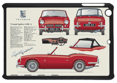 Triumph Spitfire 4 (MkI) 1962-64 (wire wheels) Small Tablet Covers